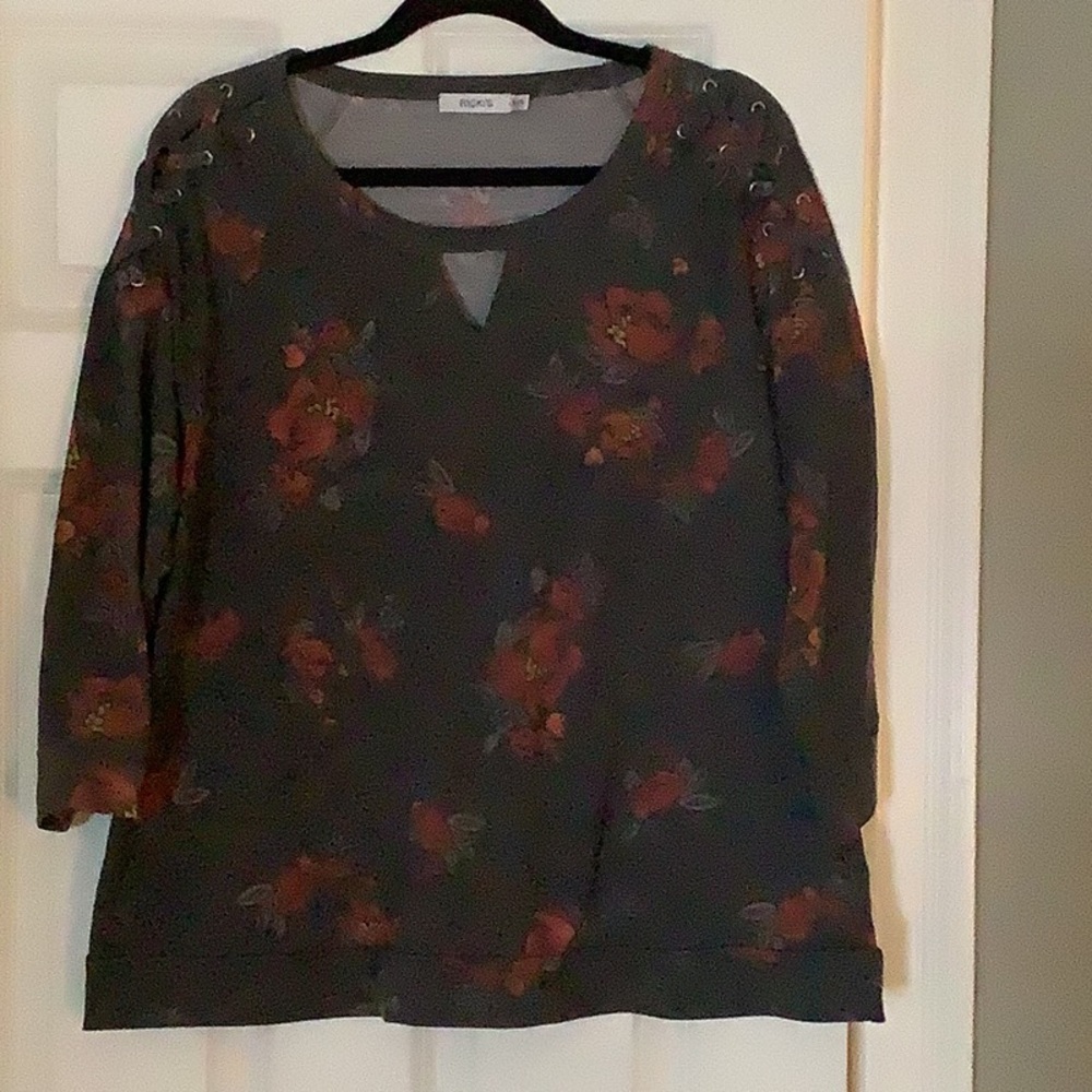3/4 sleeve jersey knit tunic